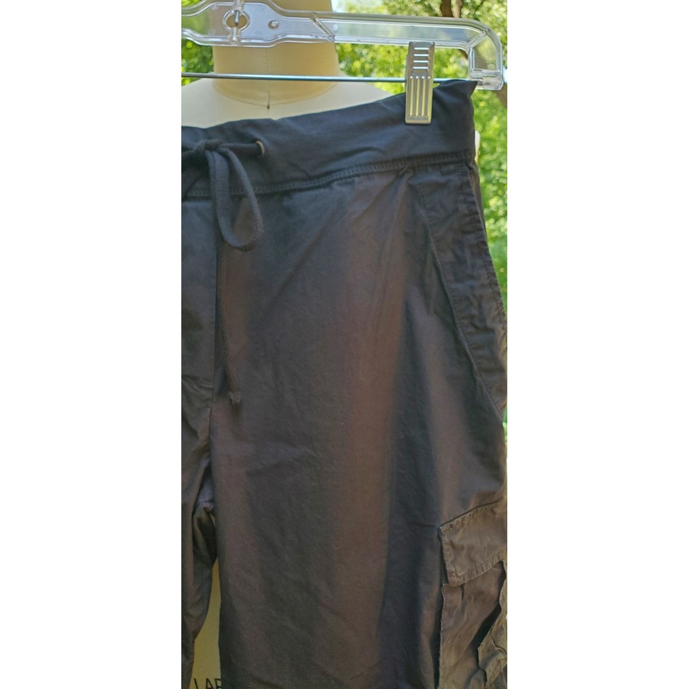 James Perse Standard Black Cargo Cropped Pants WPR1339 Size 3 Relaxed Drawstring - Picture 5 of 7